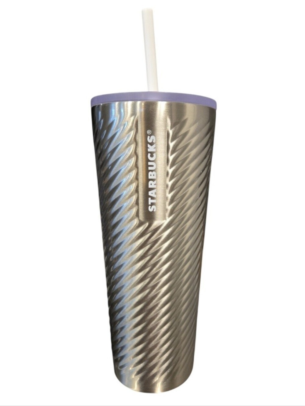 STARBUCKS 2022 CHRISTMAS SILVER SWIRL VENTI 24 OZ STAINLESS STEEL TUMBLER.